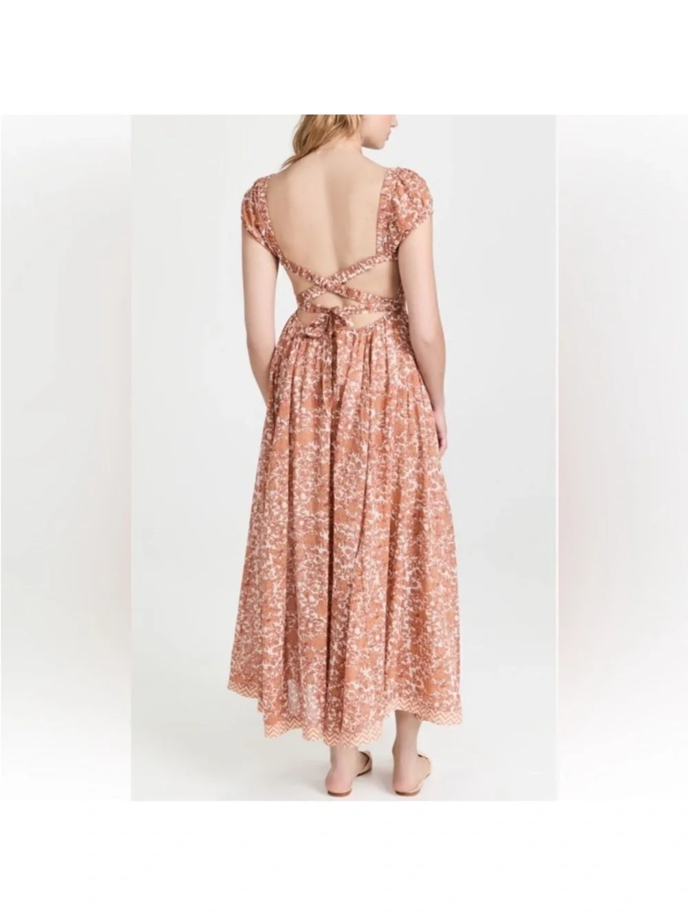 NWT FREE PEOPLE Ultraviolet Floral Print Smocked Midi Dress in Tea Combo XS - Picture 3 of 13